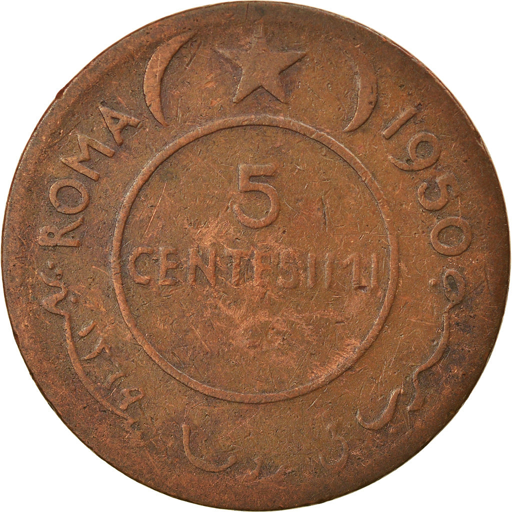 Moneta, Somalia, 5 Centesimi, 1950, MB+, Rame, KM:2