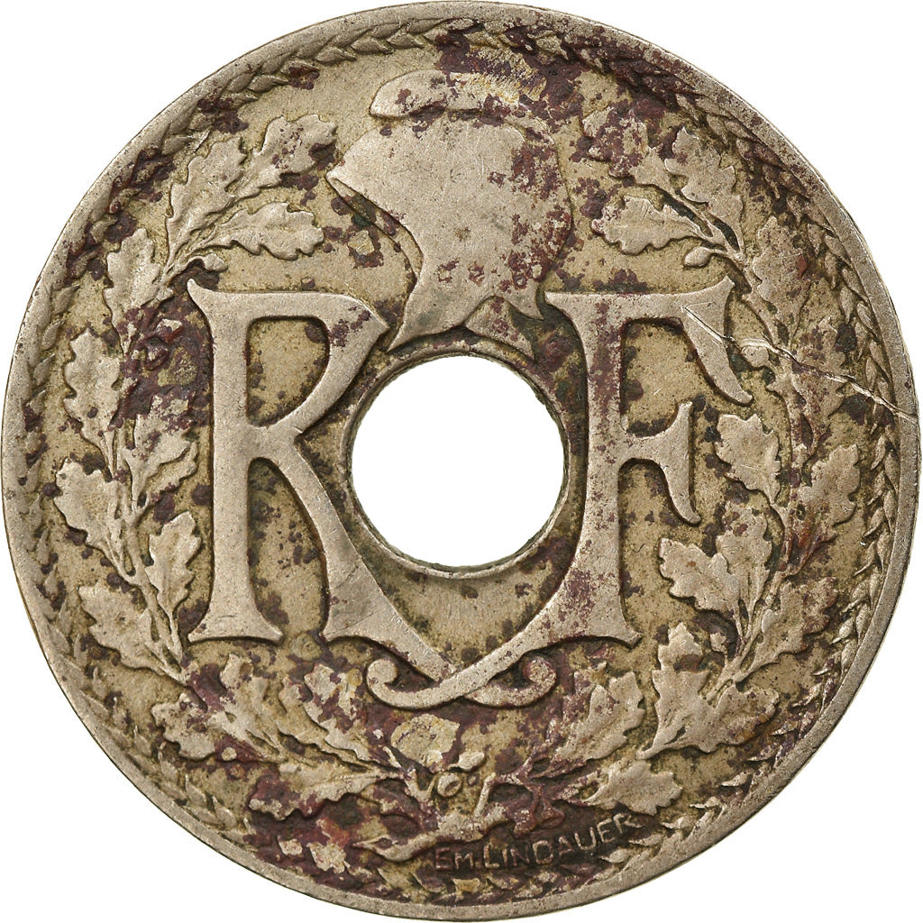 Moneda, Francia, Lindauer, 25 Centimes, 1925, BC+, Cobre - níquel, KM:867a