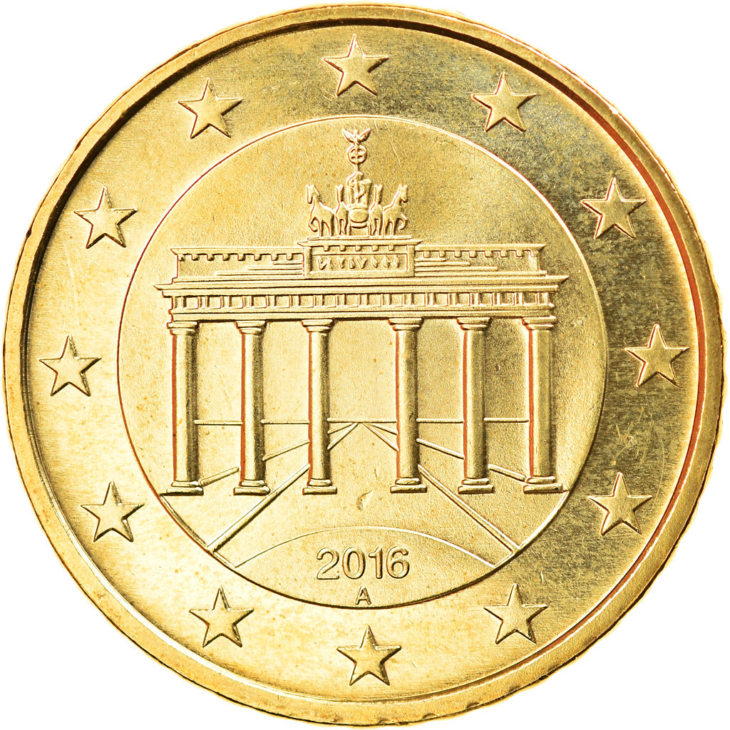 GERMANY - FEDERAL REPUBLIC, 50 Euro Cent, 2016, Berlin, MS(63), Brass, KM:New