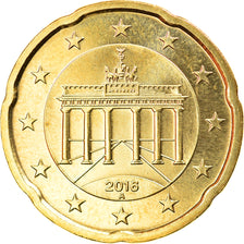 GERMANY - FEDERAL REPUBLIC, 20 Euro Cent, 2016, Berlin, MS(63), Brass, KM:New