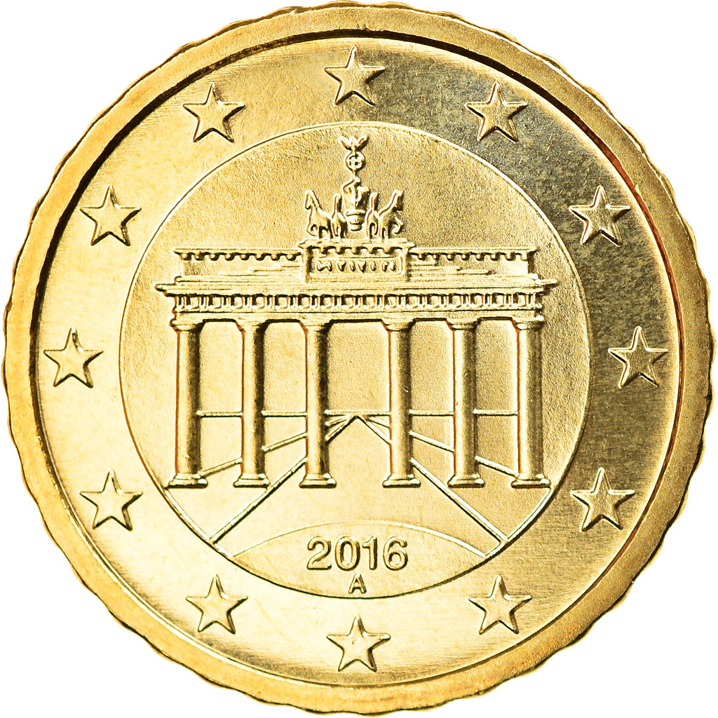 GERMANY - FEDERAL REPUBLIC, 10 Euro Cent, 2016, Berlin, MS(63), Brass, KM:New
