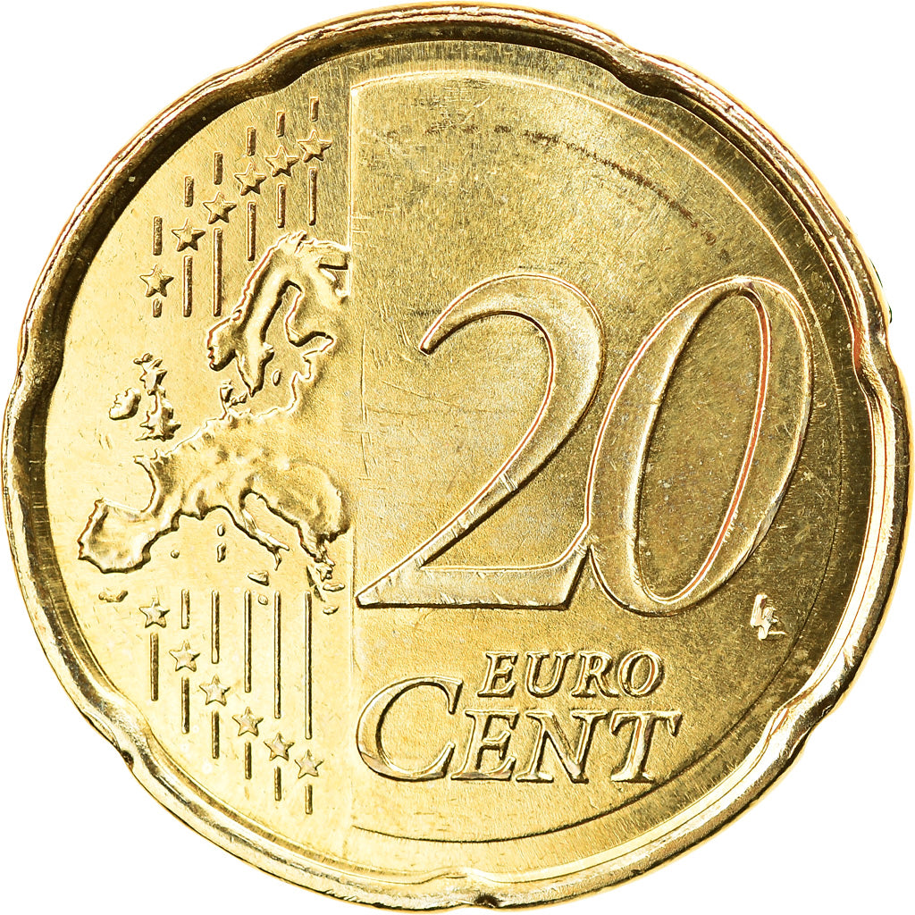 Hiszpania, 20 Euro Cent, 2020, MS(63), Mosiądz, KM:New