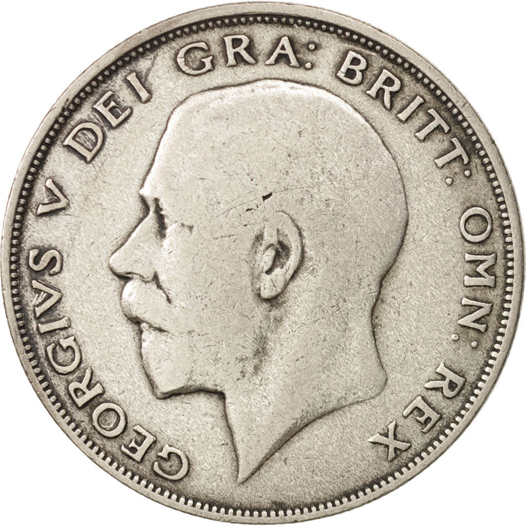 Great Britain, George V, 1/2 Crown, 1921, VF(30-35), Silver, KM:818.1a