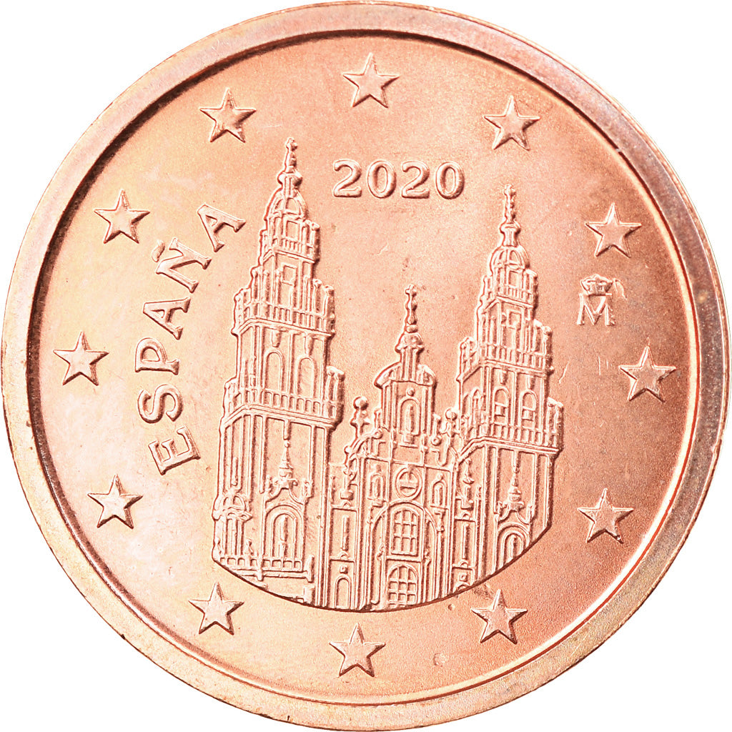 Spanien, 2 Euro Cent, 2020, UNZ, Copper Plated Steel, KM:New