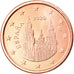 Espanha, Euro Cent, 2020, MS(63), Aço Cromado a Cobre, KM:New