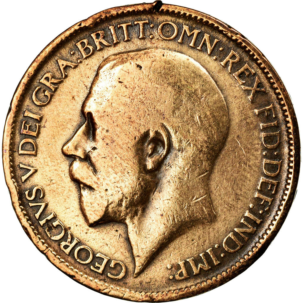 Coin, Great Britain, George V, 1/2 Penny, 1914, VF(30-35), Bronze, KM:809