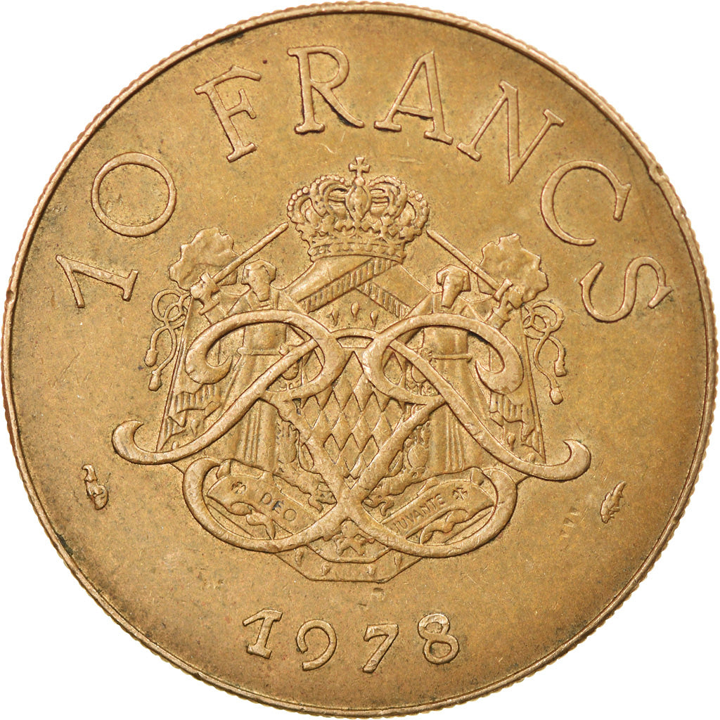 Coin, Monaco, Rainier III, 10 Francs, 1978, EF(40-45), Copper-Nickel-Aluminum