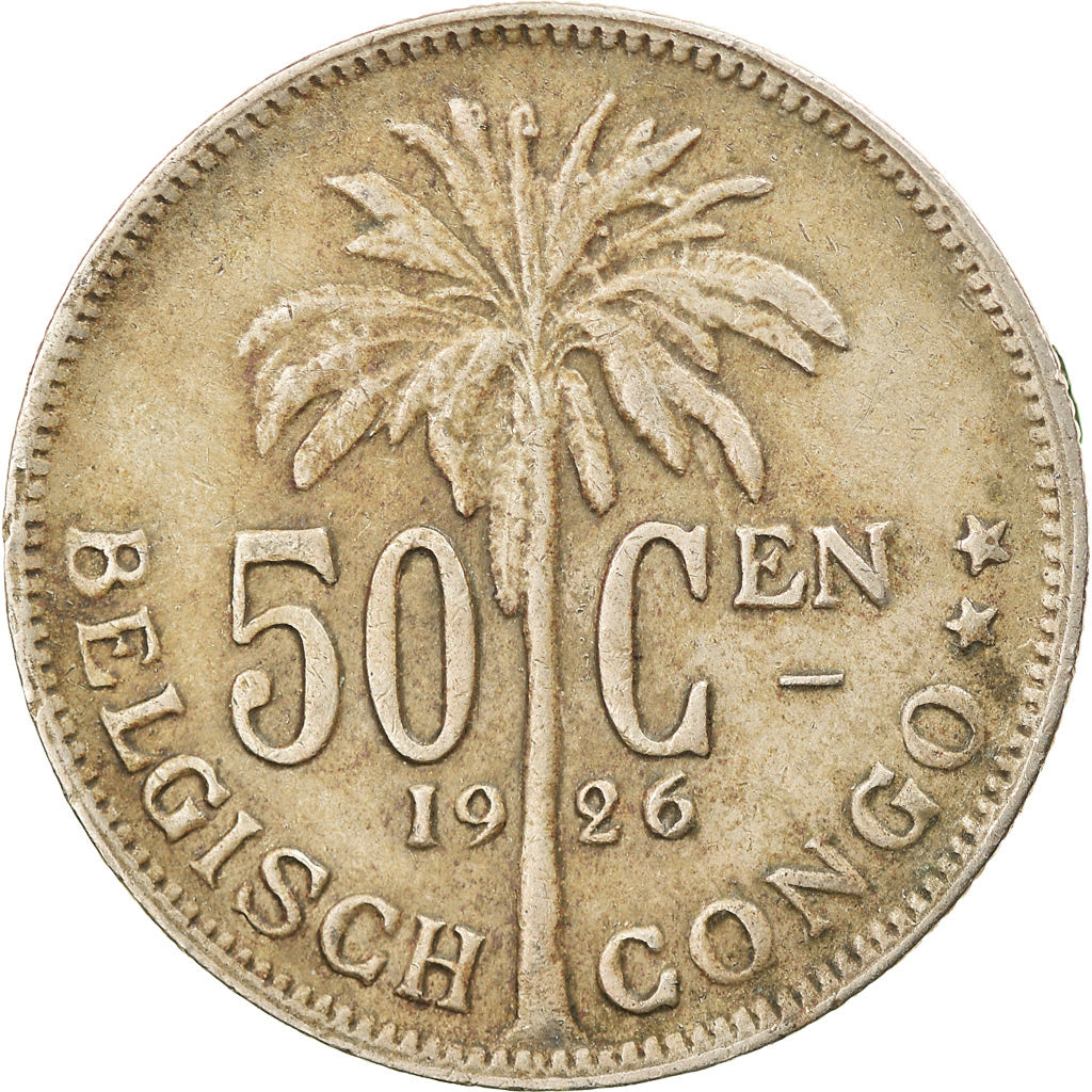 Coin, Belgian Congo, 50 Centimes, 1926, EF(40-45), Copper-nickel, KM:23