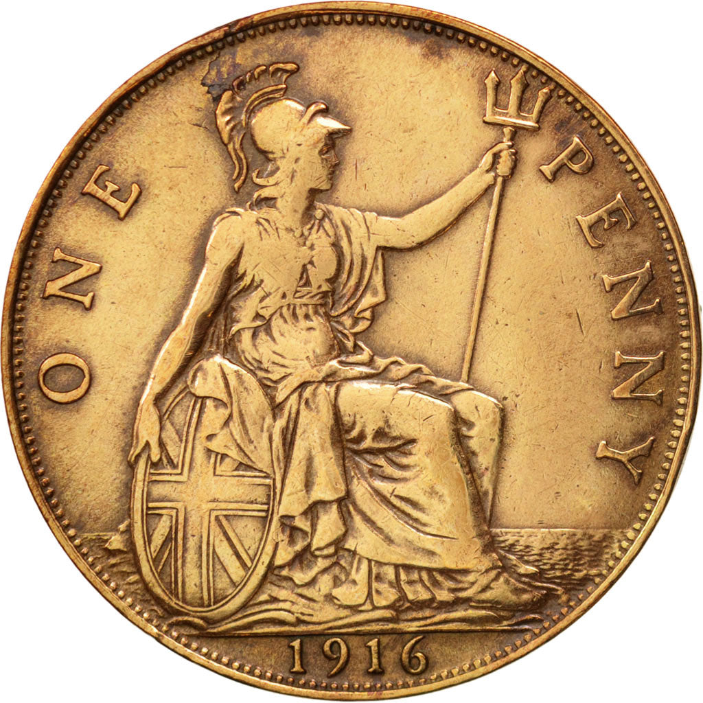 Great Britain, George V, Penny, 1915, EF(40-45), Bronze, KM:810