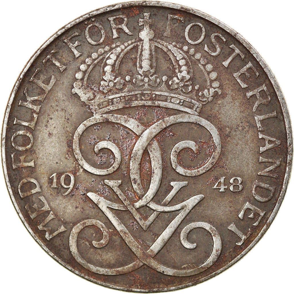 Coin, Sweden, Gustaf V, 5 Öre, 1948, VF(20-25), Iron, KM:812
