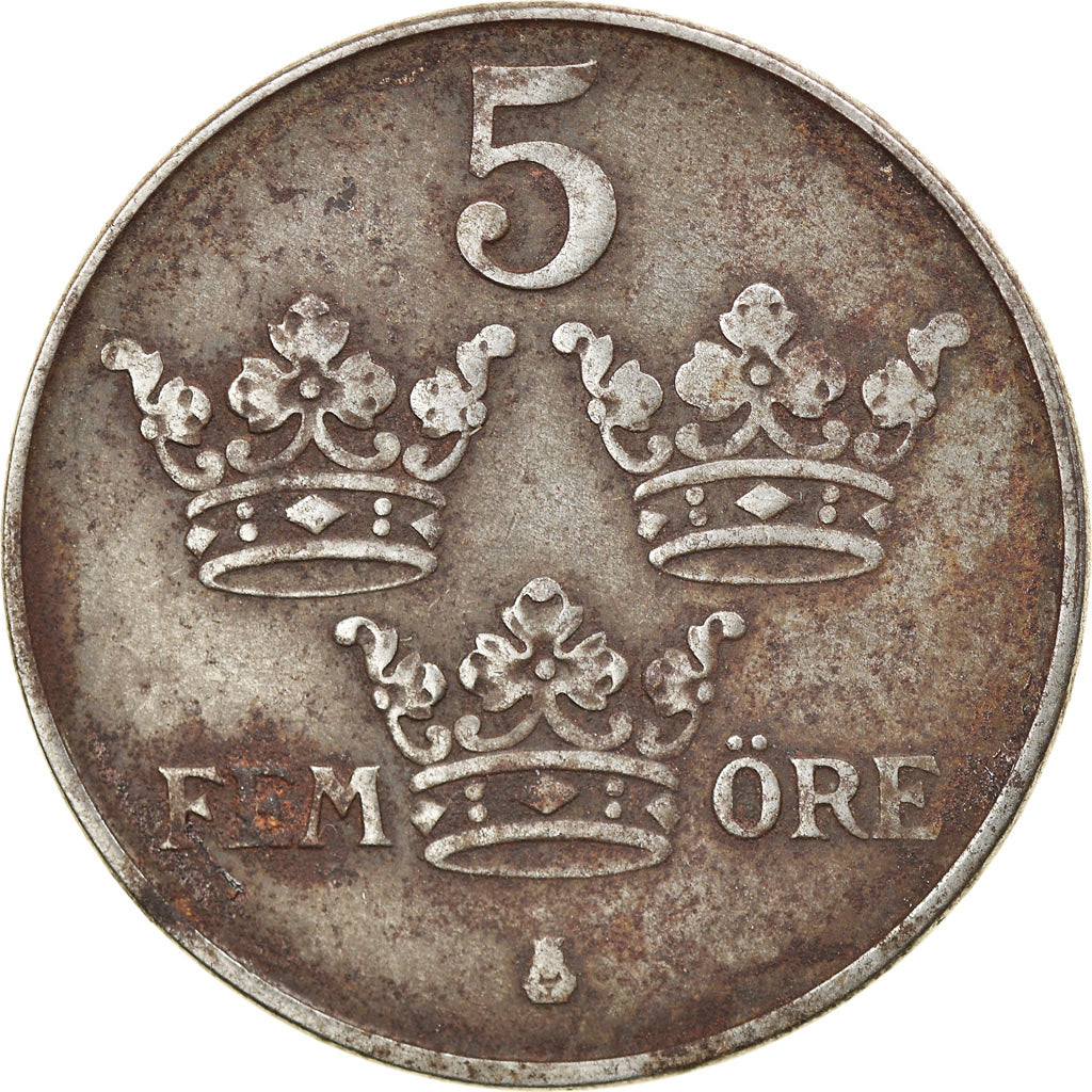 Coin, Sweden, Gustaf V, 5 Öre, 1948, VF(20-25), Iron, KM:812