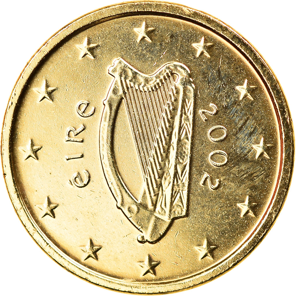 IRELAND REPUBLIC, Euro Cent, 2002, SPL, Laiton doré, KM:New