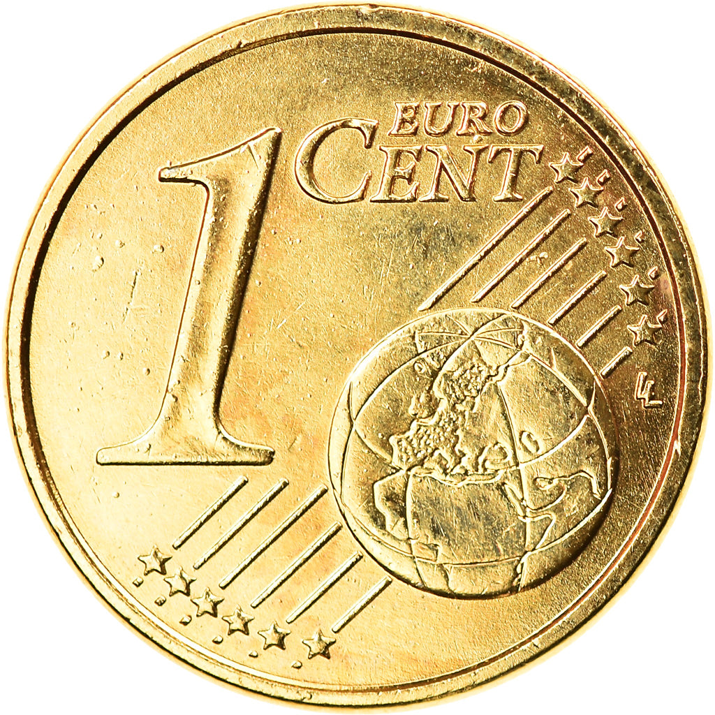 Italy, Euro Cent, 2002, EF(40-45), Golden brass, KM:New
