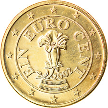 Austria, Euro Cent, 2002, SPL, Golden brass, KM:New