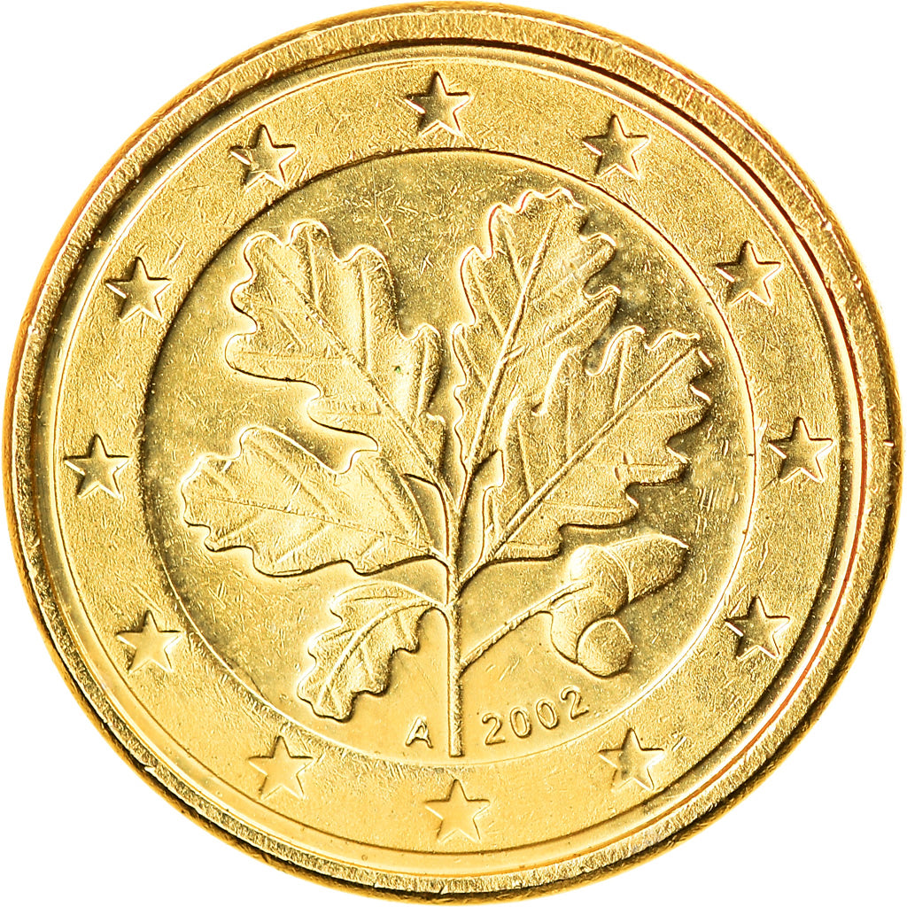 GERMANY - FEDERAL REPUBLIC, Euro Cent, 2002, Berlin, MS(63), Golden brass