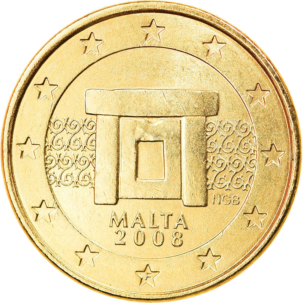 Malta, Euro Cent, 2008, EF(40-45), Golden brass, KM:New