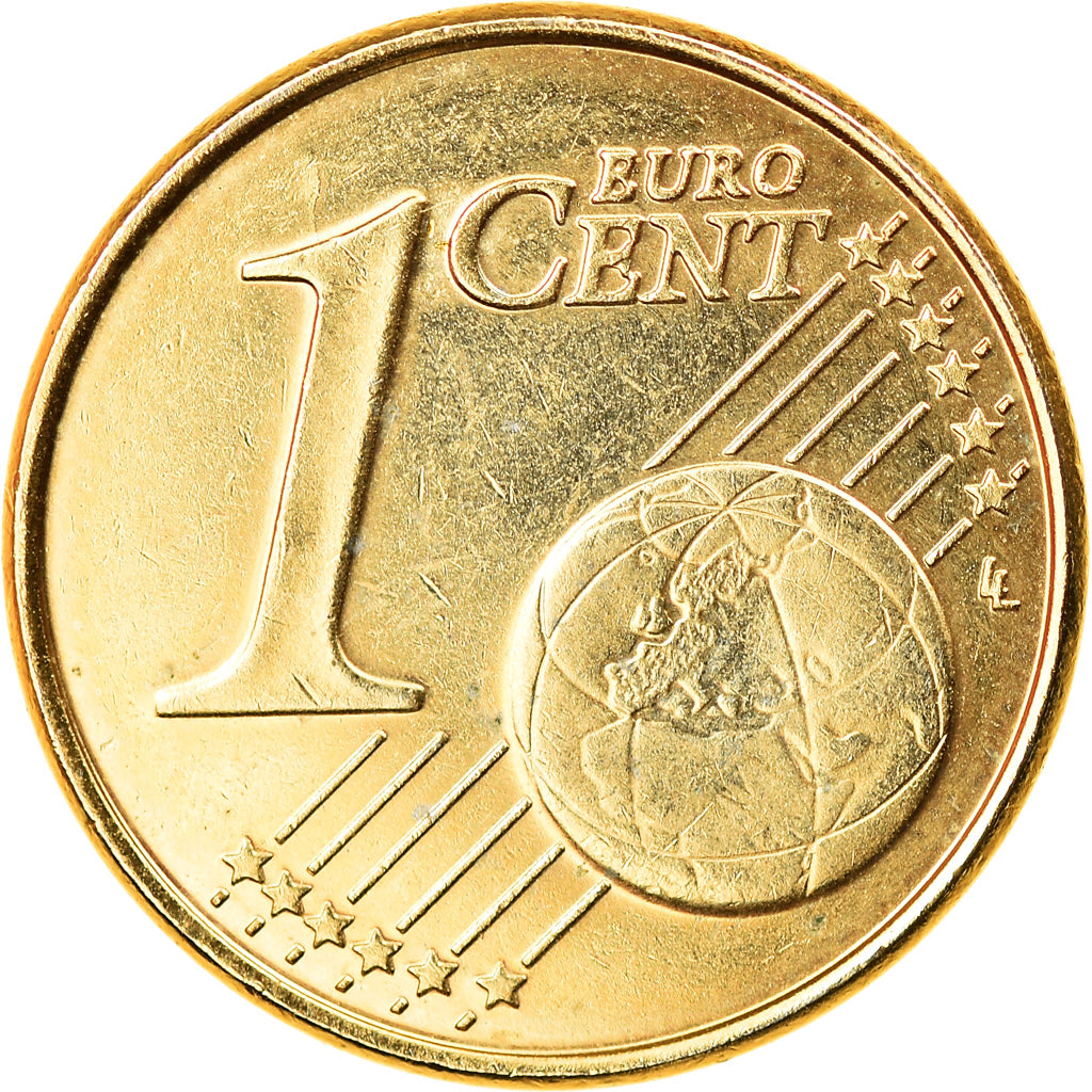 Cipro, Euro Cent, 2008, BB+, Golden brass, KM:New