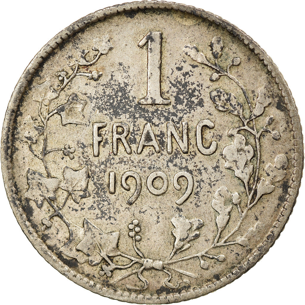 Coin, Belgium, Franc, 1909, legende en francais, EF(40-45), Silver, KM:56.1