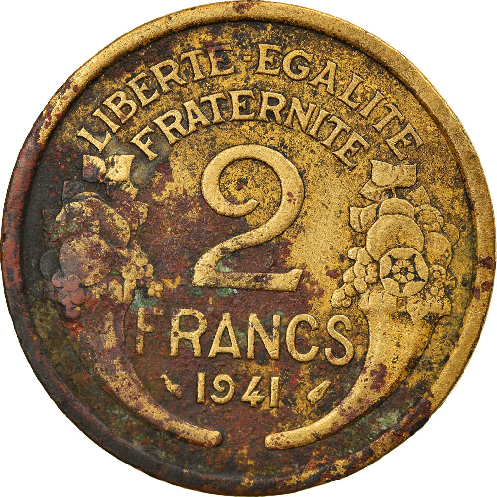 Münze, Frankreich, Morlon, 2 Francs, 1941, Paris, S, Aluminum-Bronze, KM:886