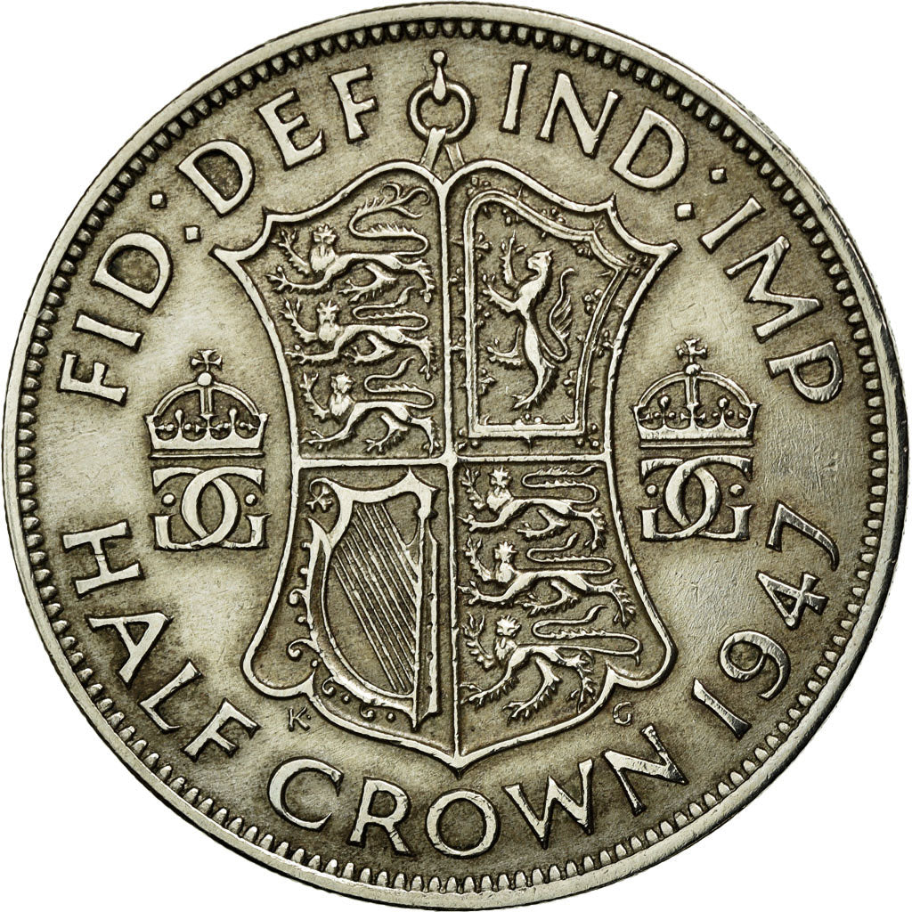 Monnaie, Grande-Bretagne, George VI, 1/2 Crown, 1947, TTB+, Copper-nickel