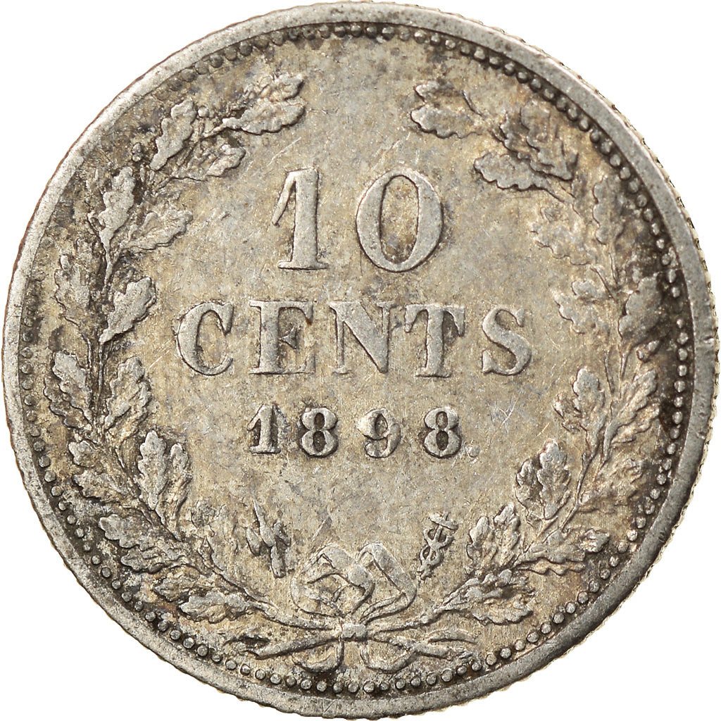 Monnaie, Pays-Bas, Wilhelmina I, 10 Cents, 1898, TB, Argent, KM:119