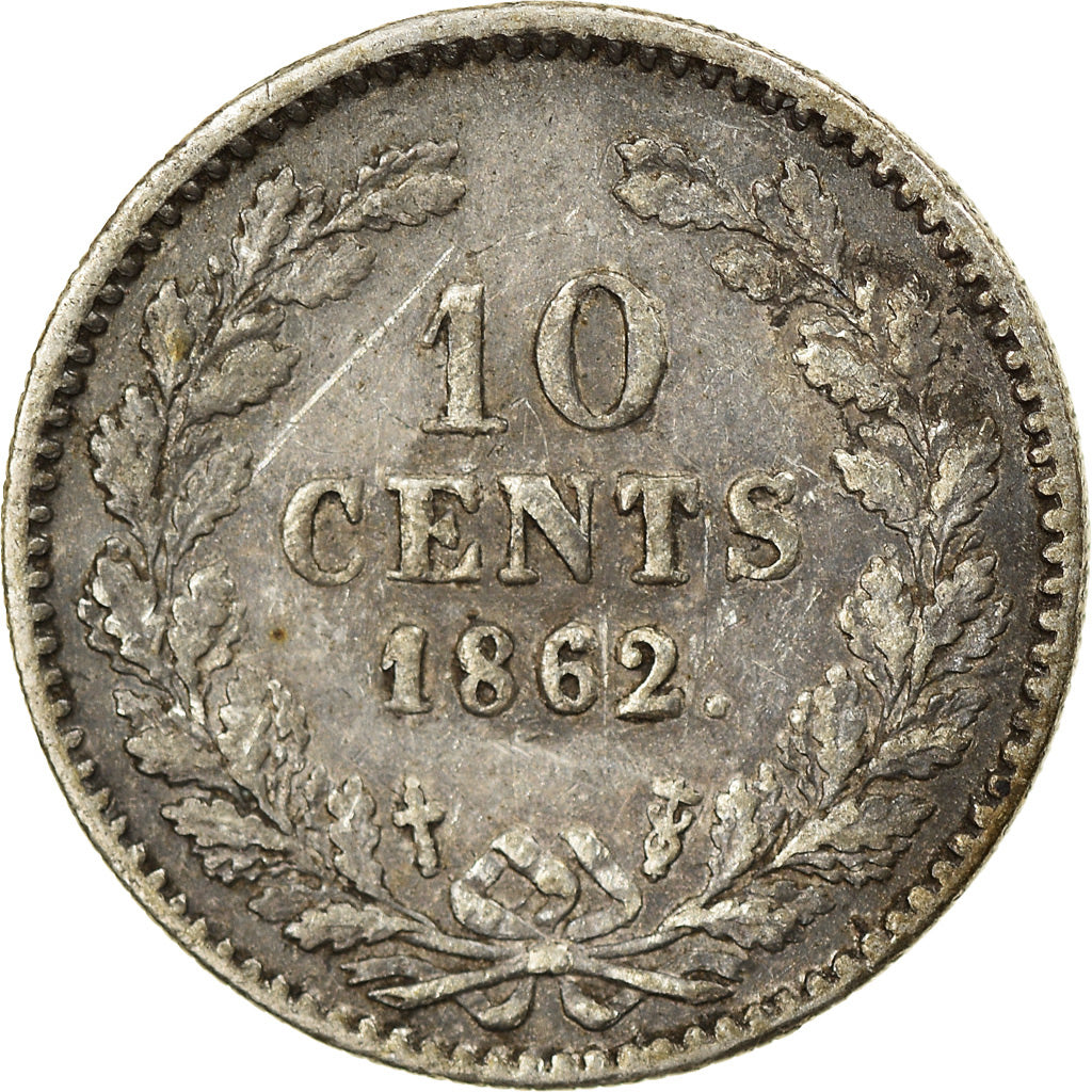 Coin, Netherlands, William III, 10 Cents, 1862, VF(30-35), Silver, KM:80
