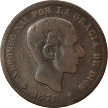 Coin, Spain, Alfonso XII, 5 Centimos, 1878, Madrid, VF(20-25), Bronze, KM:674
