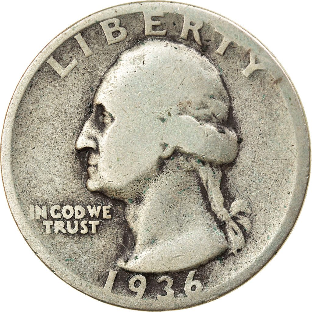 Coin, United States, Washington Quarter, Quarter, 1936, U.S. Mint, Philadelphia