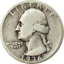 Coin, United States, Washington Quarter, Quarter, 1936, U.S. Mint, Philadelphia