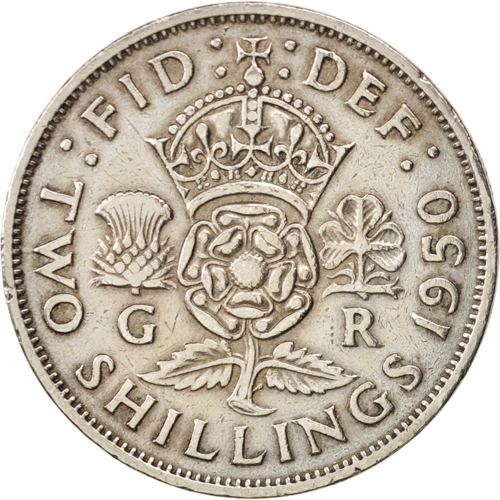 Great Britain, George VI, Florin, Two Shillings, 1950, EF(40-45), KM 878