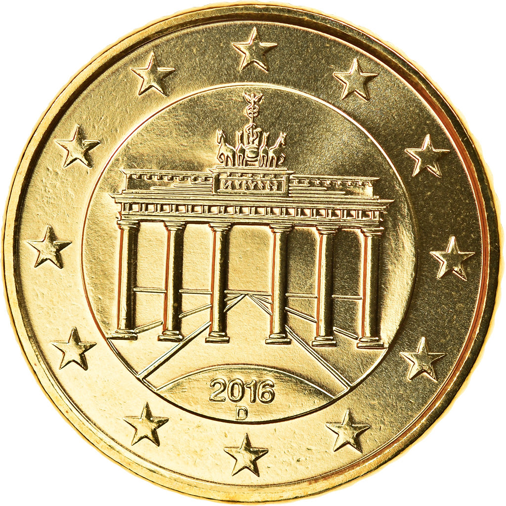 GERMANY - FEDERAL REPUBLIC, 50 Euro Cent, 2016, Munich, MS(65-70), Brass, KM:New