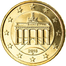 GERMANY - FEDERAL REPUBLIC, 10 Euro Cent, 2016, Munich, MS(65-70), Brass, KM:New