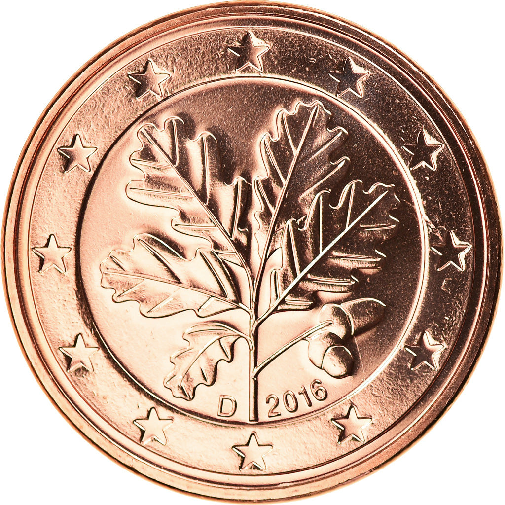 GERMANY - FEDERAL REPUBLIC, 5 Euro Cent, 2016, Munich, MS(65-70), Copper Plated