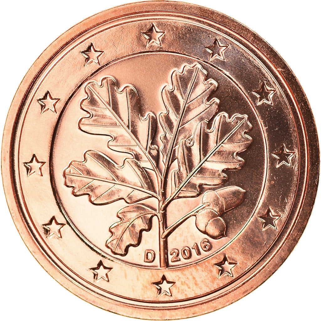 GERMANY - FEDERAL REPUBLIC, 2 Euro Cent, 2016, Munich, MS(65-70), Copper Plated