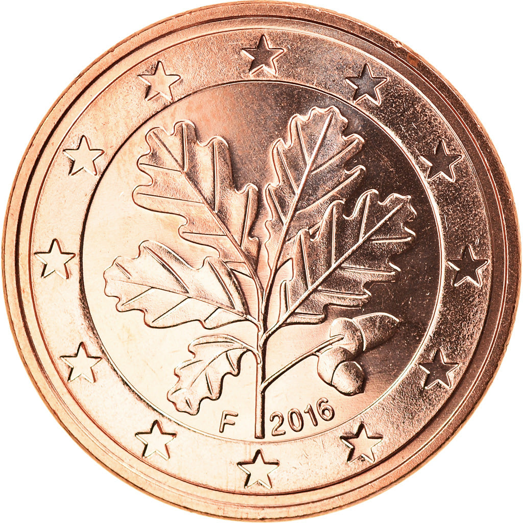 ALEMANHA - REPÚBLICA FEDERAL, 5 Euro Cent, 2016, Stuttgart, MS(65-70), Aço