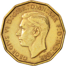 Grande-Bretagne, George VI, 3 Pence, 1944, TTB+, Nickel-brass, KM:849
