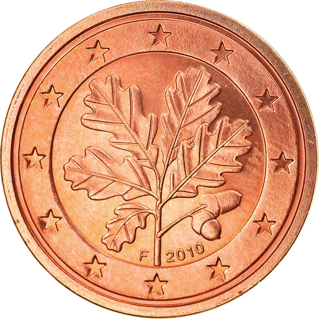 ALEMANHA - REPÚBLICA FEDERAL, 2 Euro Cent, 2010, Stuttgart, MS(63), Aço