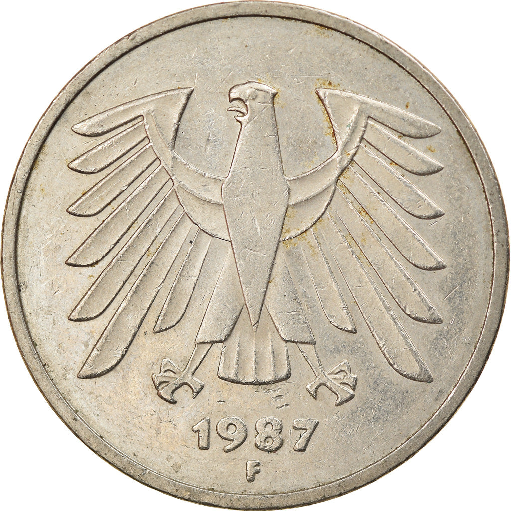 Coin, GERMANY - FEDERAL REPUBLIC, 5 Mark, 1987, Stuttgart, EF(40-45)