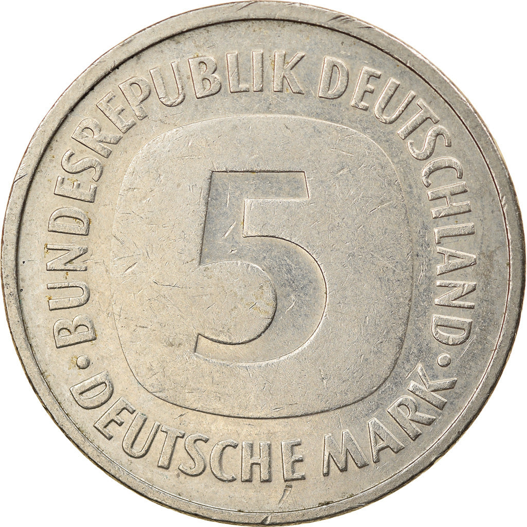 Coin, GERMANY - FEDERAL REPUBLIC, 5 Mark, 1987, Stuttgart, EF(40-45)