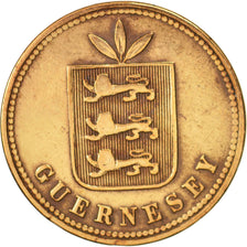 Guernsey, 4 Doubles, 1864, SS, Bronze, KM:6