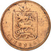 Guernsey, 4 Doubles, 1830, SS, Copper, KM:2