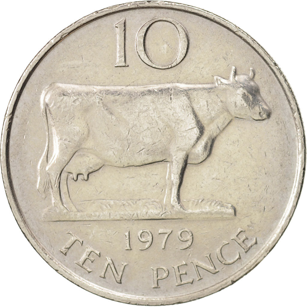 Guernsey, Elizabeth II, 10 Pence, 1979, AU(50-53), Copper-nickel, KM:30
