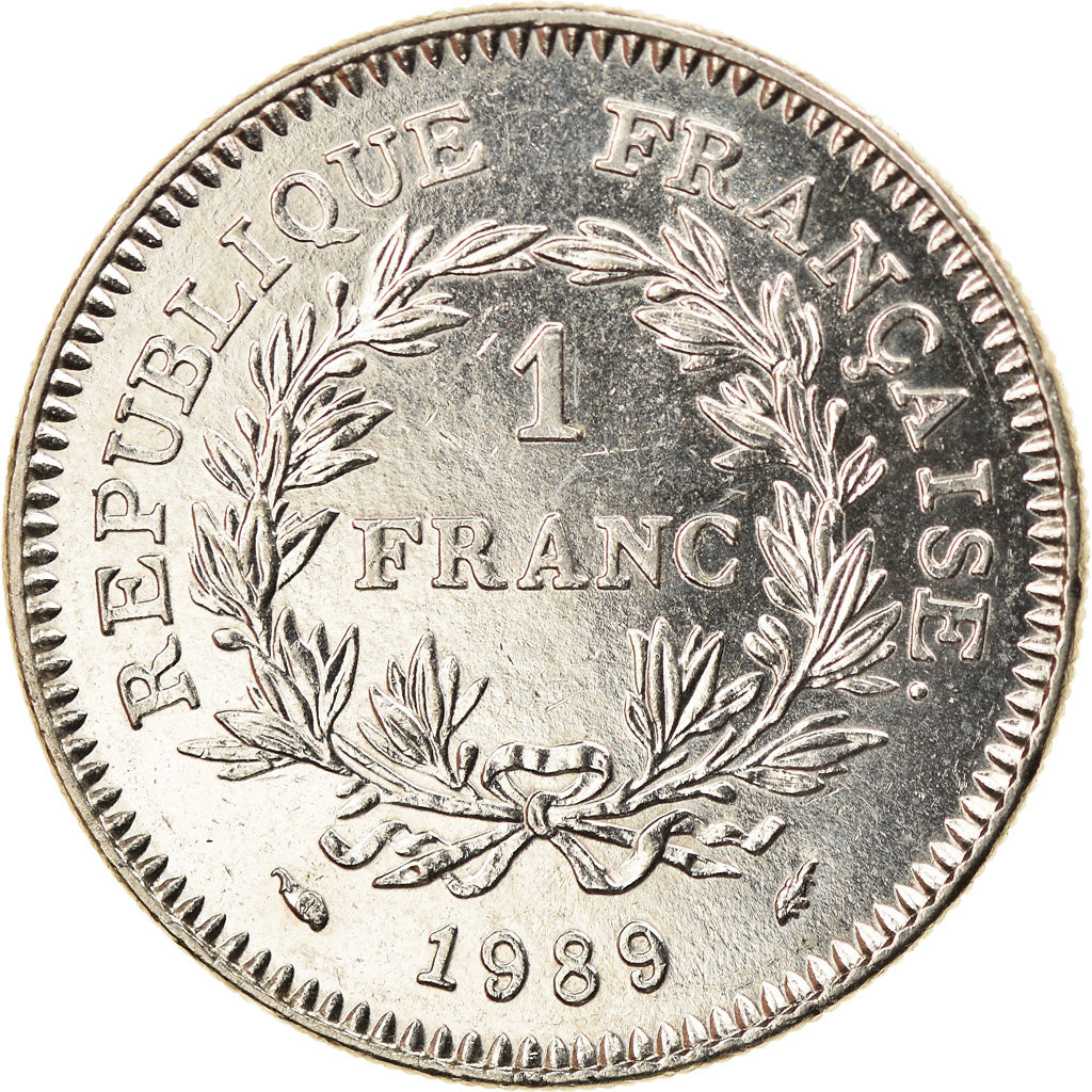 Coin, France, 1 Franc, 1989, AU(50-53), Nickel, KM:967, Gadoury:477