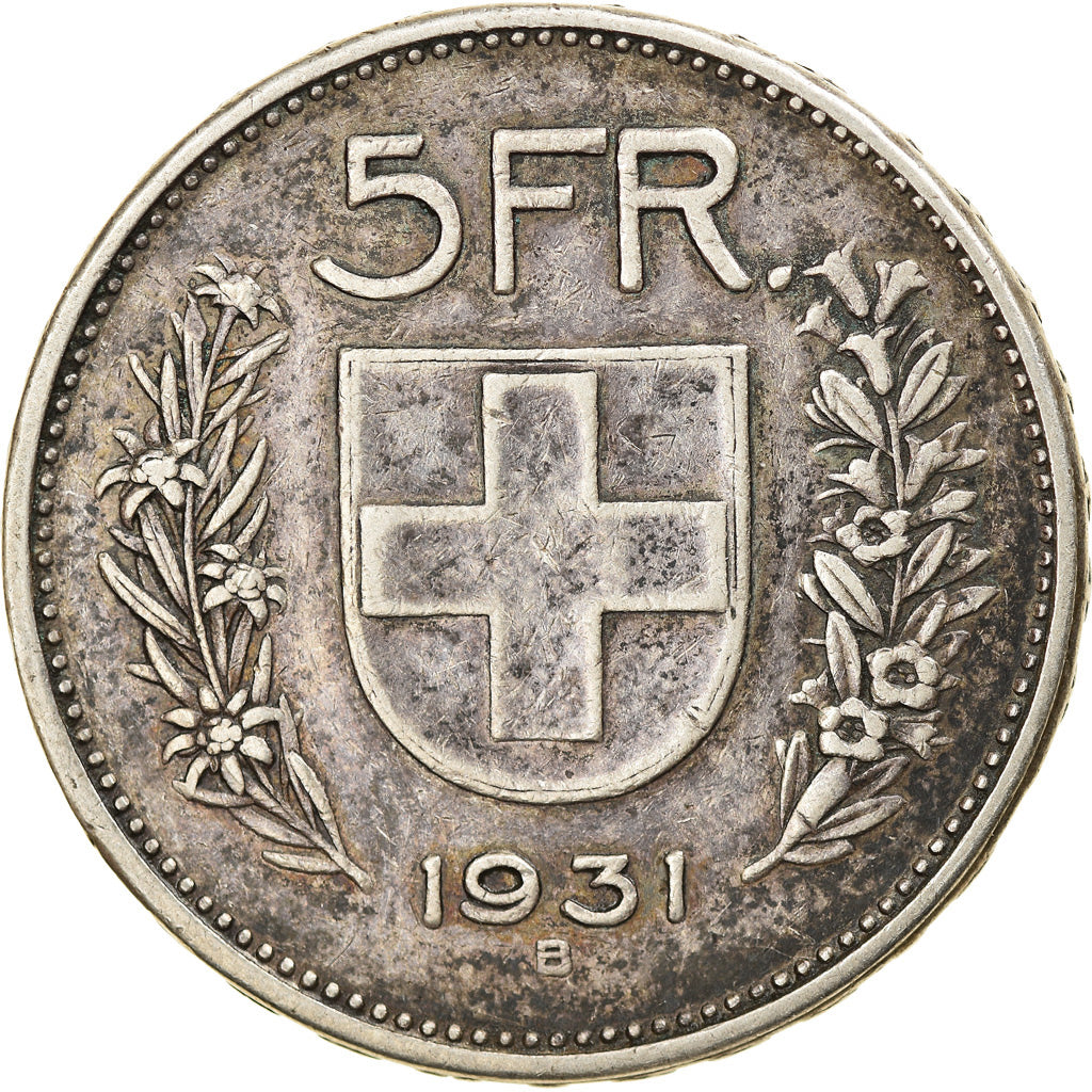Moneta, Svizzera, 5 Francs, 1931, Bern, BB, Argento, KM:40