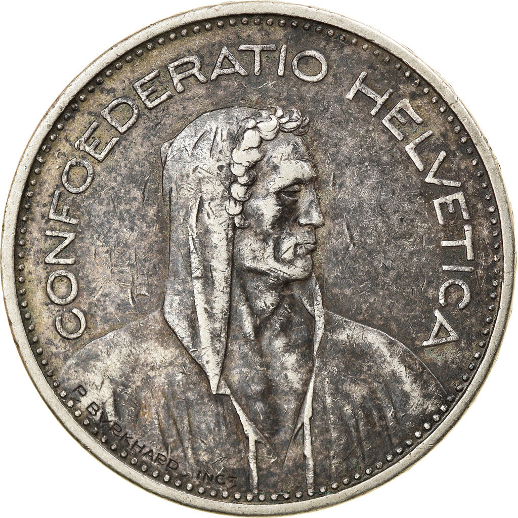 Coin, Switzerland, 5 Francs, 1935, Bern, EF(40-45), Silver, KM:40