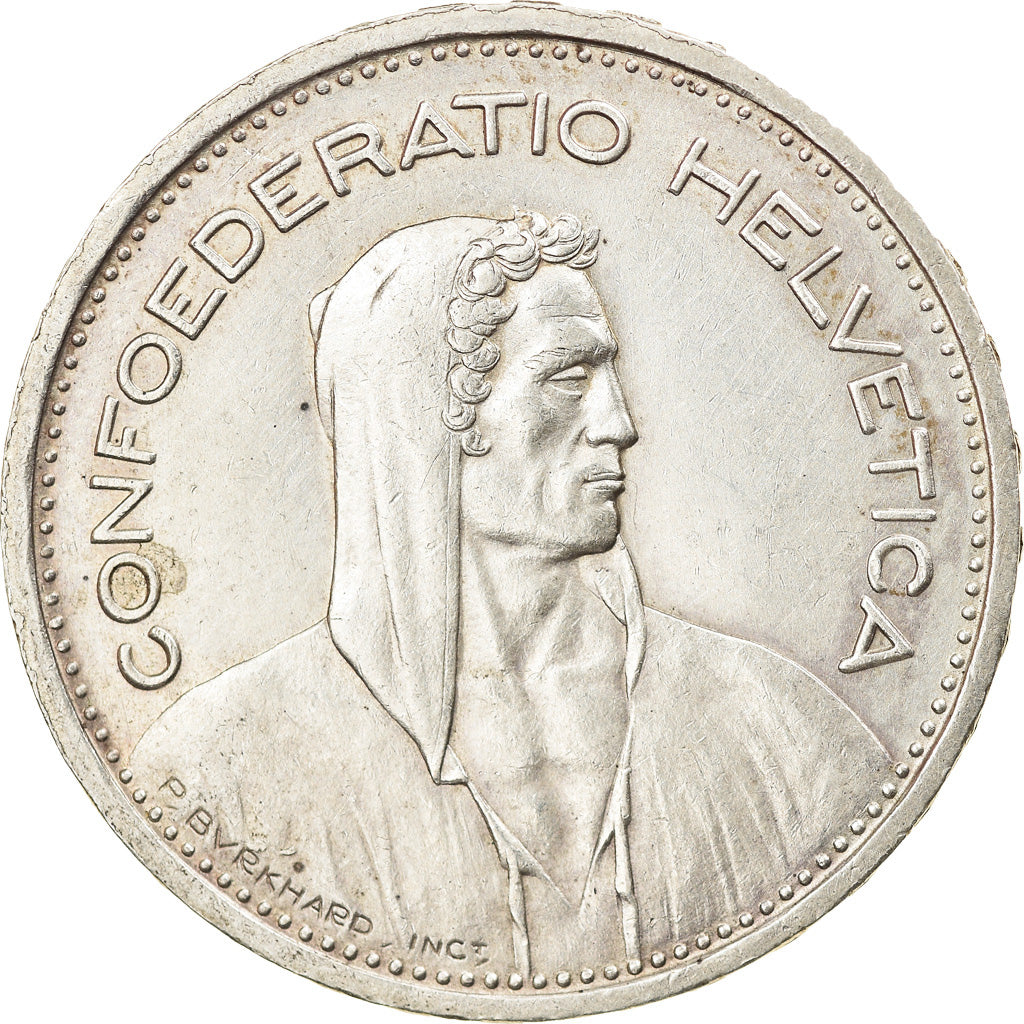 Coin, Switzerland, 5 Francs, 1953, Bern, AU(50-53), Silver, KM:40