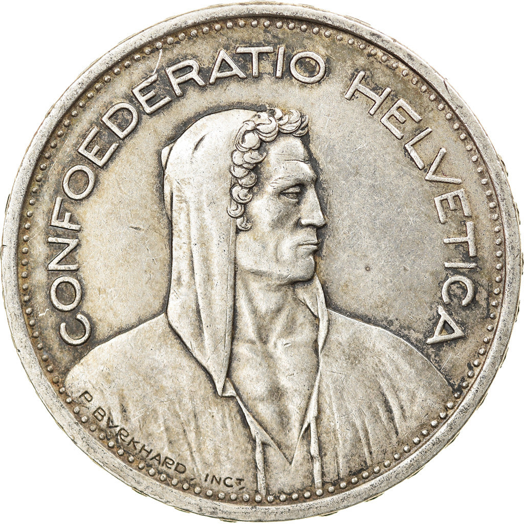 Coin, Switzerland, 5 Francs, 1954, Bern, AU(50-53), Silver, KM:40