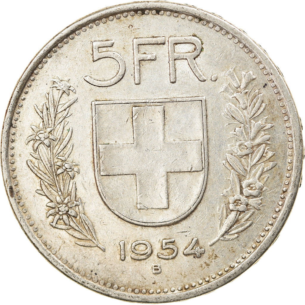 Münze, Schweiz, 5 Francs, 1954, Bern, SS, Silber, KM:40