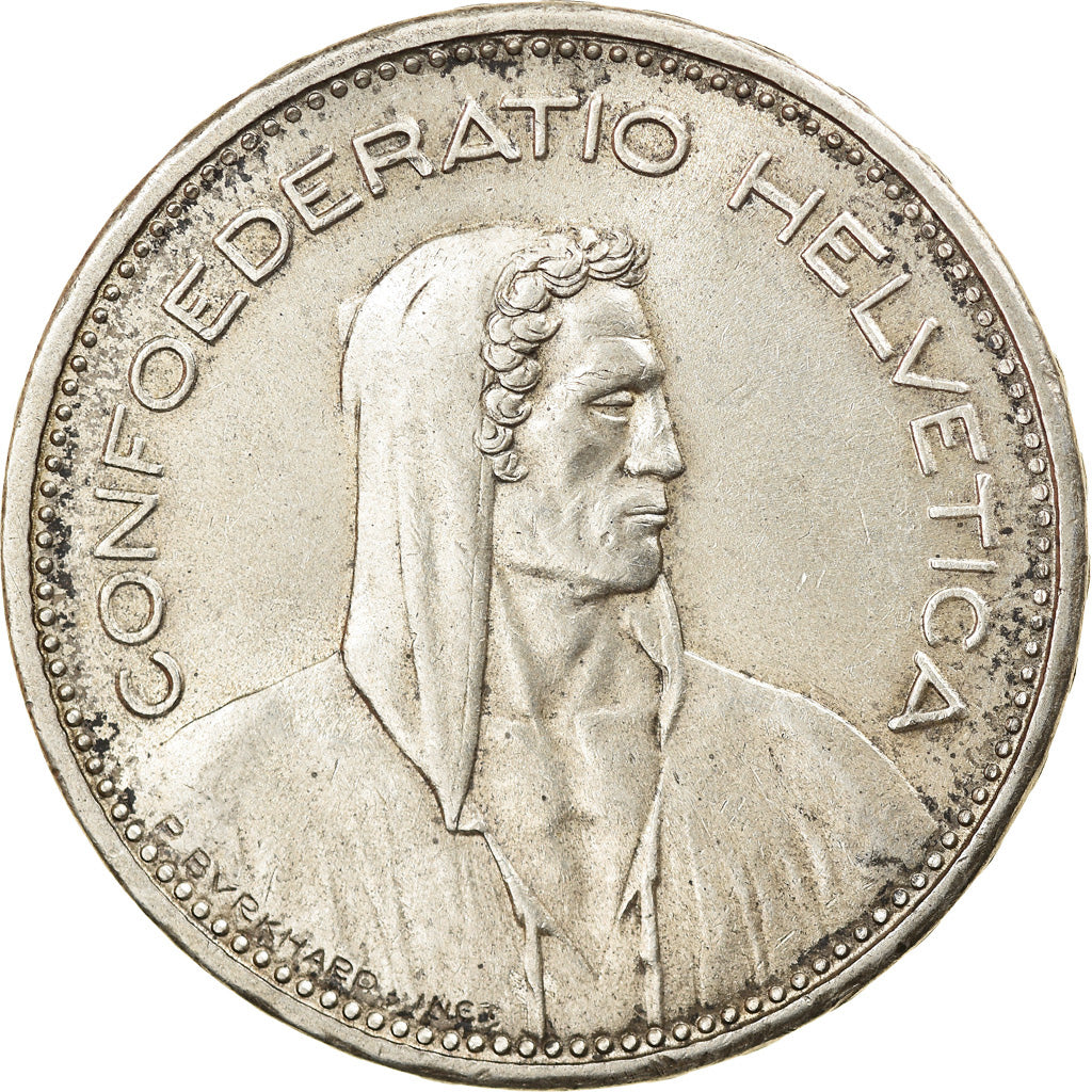 Coin, Switzerland, 5 Francs, 1965, Bern, AU(50-53), Silver, KM:40