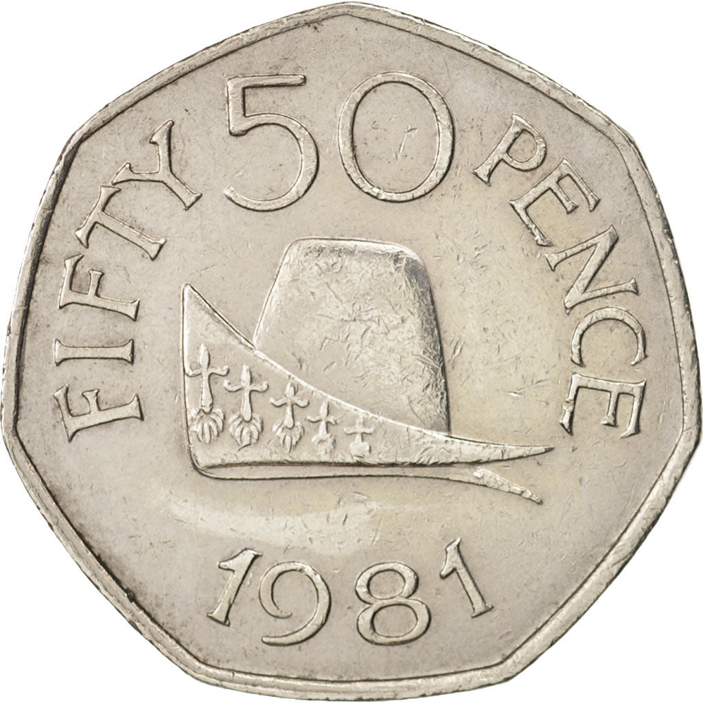 Guernsey, Elizabeth II, 50 Pence, 1981, AU(50-53), Copper-nickel, KM:34